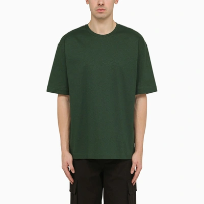 Shop Burberry Dark Green Cotton T Shirt