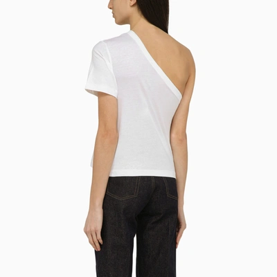 Shop Calvin Klein White One Shoulder T Shirt In Cotton