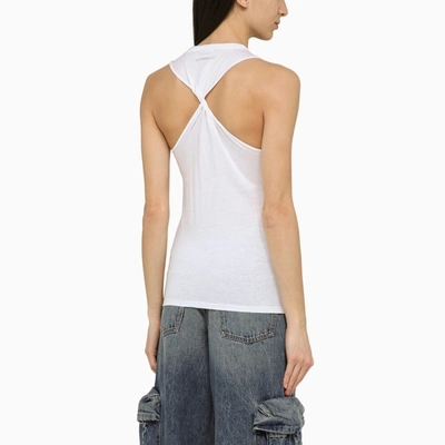 Shop Calvin Klein White Tank Top With Braided Back