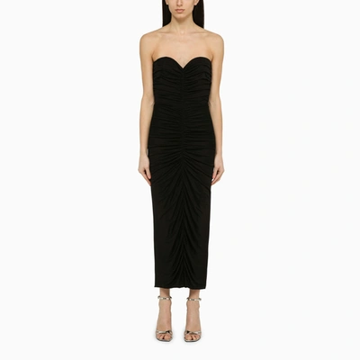 Shop Costarellos Black Silk Blend Aveline Dress