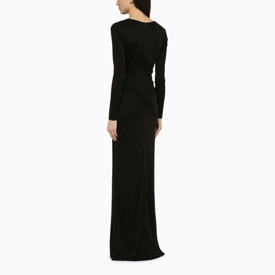 Shop Costarellos Black Silk Blend Brienne Dress