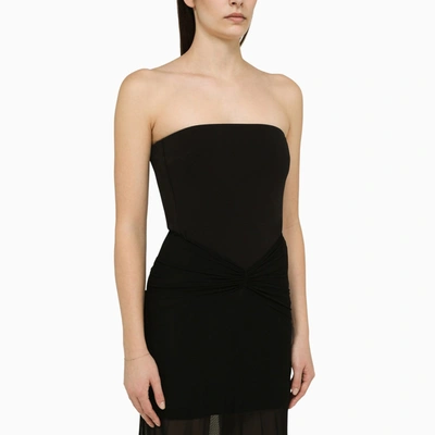 Shop David Koma Black Dress With Viscose Ruffles