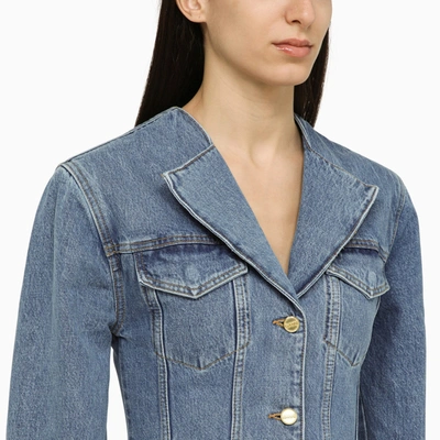 Shop Ganni Blue Vintage Single Breasted Denim Jacket