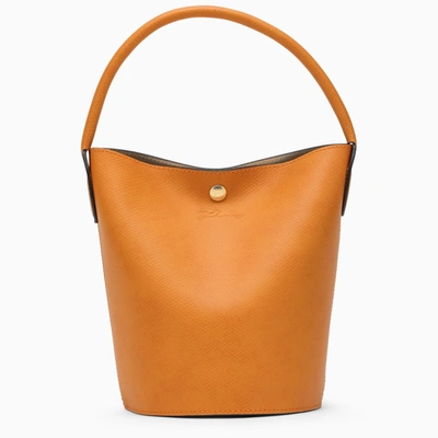 Shop Longchamp S Épure Apricot Bucket Bag
