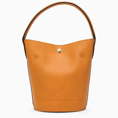 Shop Longchamp S Épure Apricot Bucket Bag
