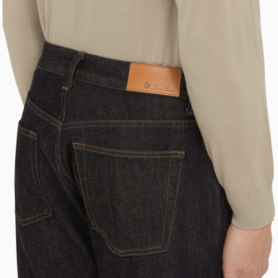 Shop Loro Piana Shadow Blue Jeans In Denim And Cashmere