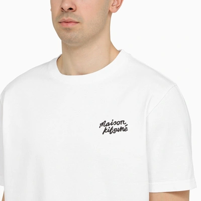 Shop Maison Kitsuné White Cotton T Shirt With Logo