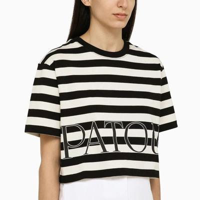 Shop Patou Striped Cotton T Shirt With Logo
