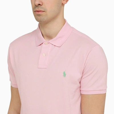 Shop Polo Ralph Lauren Pink Pique Polo Shirt With Logo