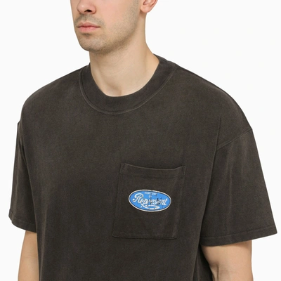 Shop Represent Black Washed Out Cotton T Shirt With Logo
