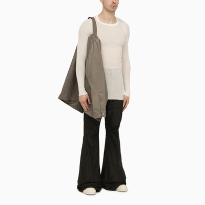 Shop Rick Owens Grey Leather Shirt