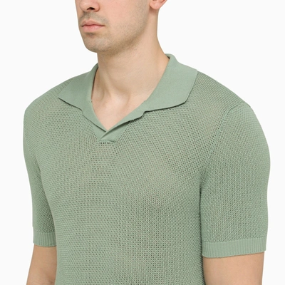 Shop Tagliatore Bottle Green Cotton Polo Shirt