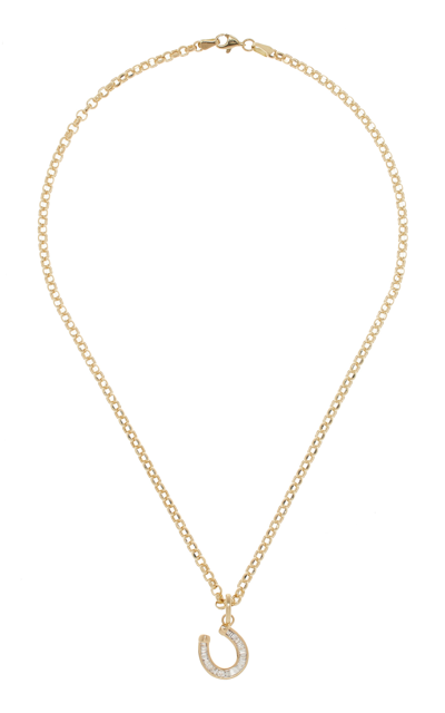 Shop Adina Reyter Horseshoe 14k Yellow Gold Diamond Necklace