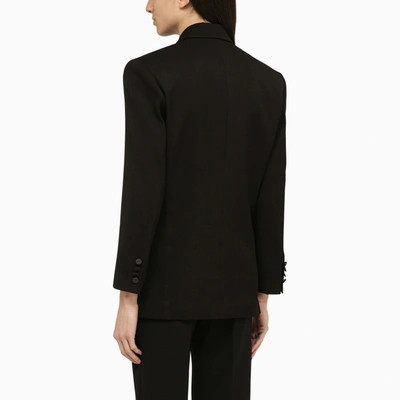 Shop Victoria Beckham Black Double Breasted Jacket In Wool