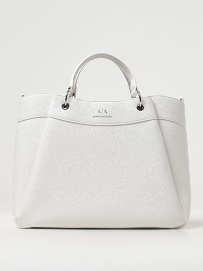 Shop Armani Exchange Tote Bags  Woman Color White In 白色