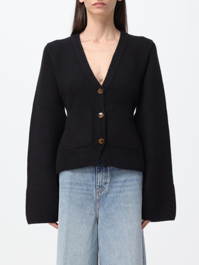 Khaite Scarlet Knitted Cardigan In Blue