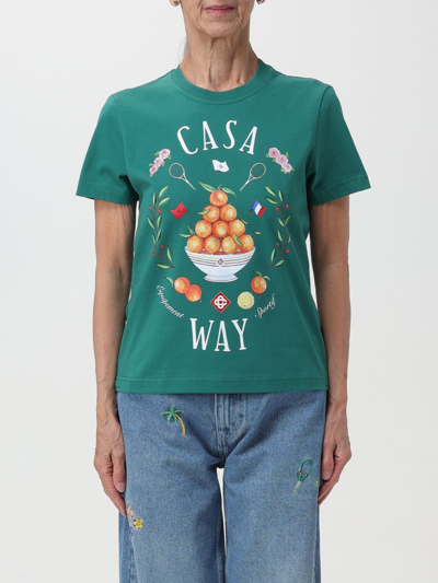 Shop Casablanca T-shirt  Woman Color Green