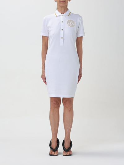 Shop Versace Jeans Couture Dress  Woman Color White