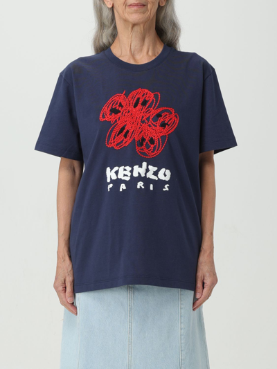 Shop Kenzo T-shirt  Woman Color Blue