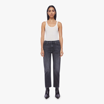 Shop Mother The Ditcher Zip Ankle Smoking Section Jeans In Black