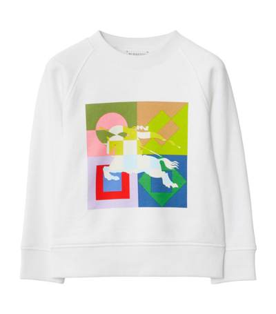 Shop Burberry Kids Cotton Ekd Sweatshirt (3-14 Years) In White