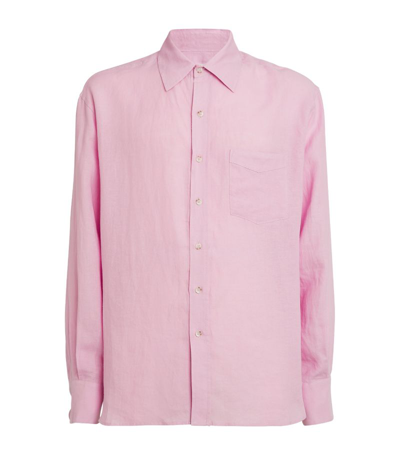 Shop Commas Linen Shirt In Pink