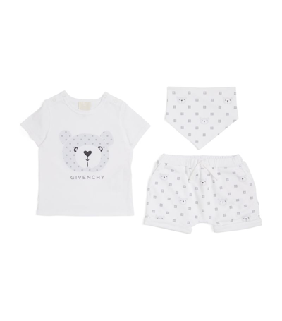 Shop Givenchy Kids T-shirt, Shorts And Bib Set (6-18 Months) In White