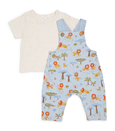 Shop Purebaby Safari Playsuit And T-shirt Set (0-24 Months) In Blue