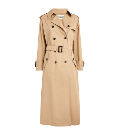 Shop Herno Cotton Trench Coat In Neutral