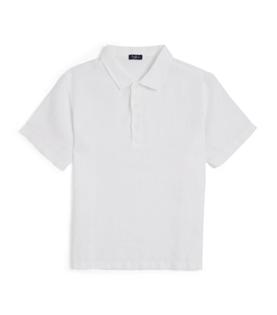 Shop Il Gufo Linen Polo Shirt (3-12 Years) In White
