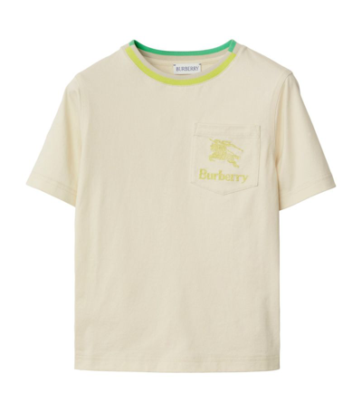 Shop Burberry Kids Cotton Ekd T-shirt (3-14 Years) In Neutrals