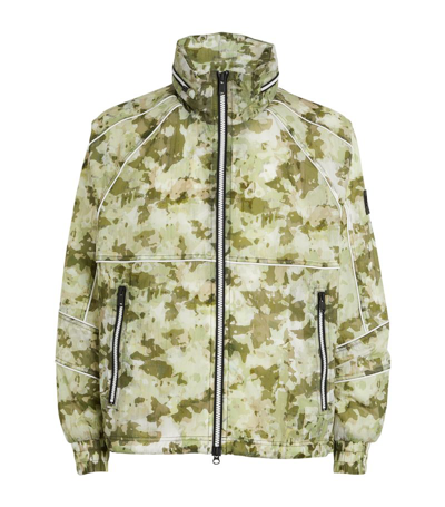 Shop Moose Knuckles Camouflage Bomber Jacket In Green