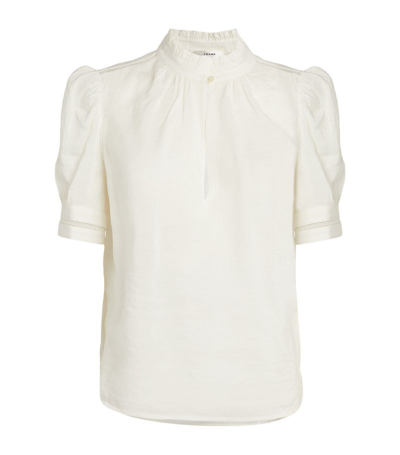 Shop Frame Ruffle-neck Blouse In White