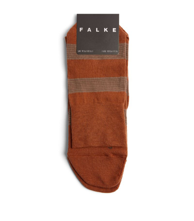 Shop Falke Striped Block Socks In Brown