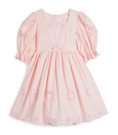 Shop Patachou Embroidered Puff-sleeve Dress (3-12 Years) In Pink