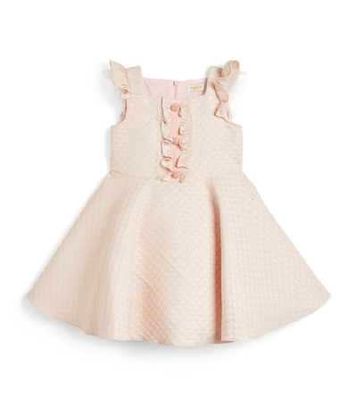 Shop David Charles Jacquard Floral Daisy Dress (2-10 Years) In Pink