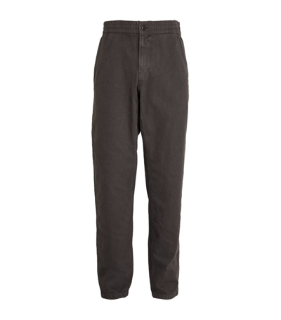 Shop Apc Elasticated Straight Trousers In Grey