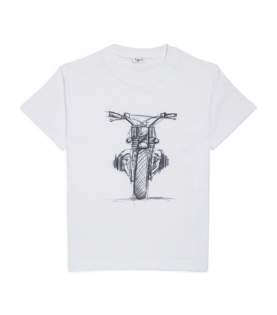 Shop Il Gufo Motorbike Print T-shirt (3-12 Years) In White