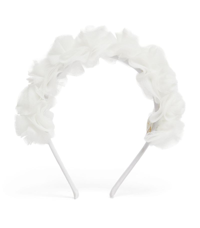 Shop Il Gufo Floral Embellished Headband In White