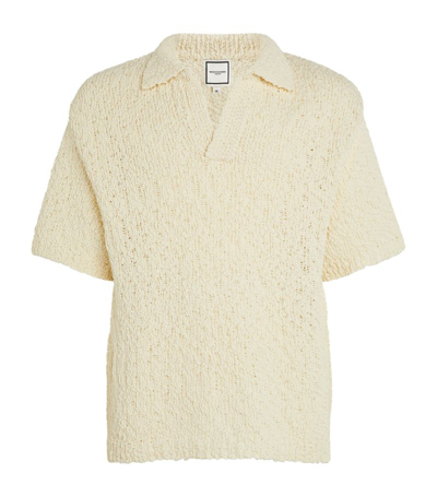 Shop Wooyoungmi Textured Polo Shirt In Ivory