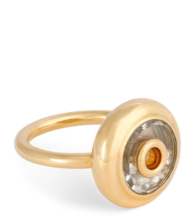 Shop Moritz Glik Yellow Gold And Diamond Roda Shaker Ring