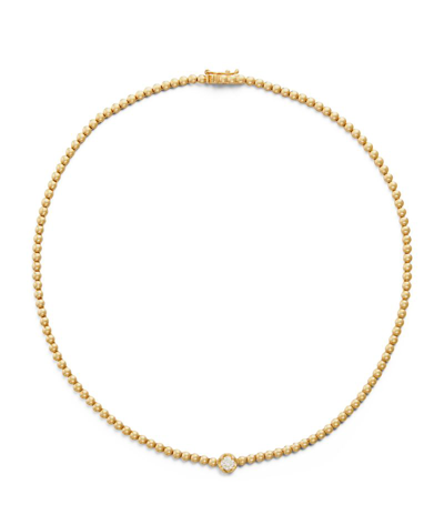 Shop Jennifer Meyer Mini Yellow Gold And Diamond Illusion Tennis Necklace