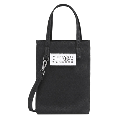 Pre-owned Mm6 Maison Margiela Mini Canvas Shopping Bag 'black'