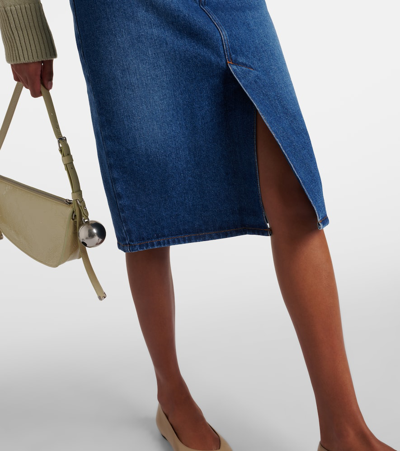 Ami Alexandre Mattiussi Ami Alexandre Matiussi Denim Midi Skirt In Seven In Blau