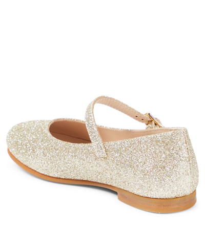 Il Gufo Glitter Mary Jane Flats In Gold
