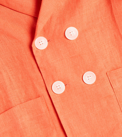 Shop Paade Mode Linen Blazer In Orange