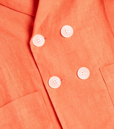Paade Mode Linen Blazer In Orange