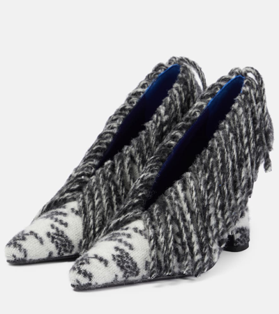 Burberry Sweep 100 Fringed Wool Pumps In Multicolor