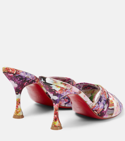 Christian Louboutin Nicol Is Back Floral Silk Satin Sandals In Multicolor