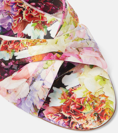 Christian Louboutin Nicol Is Back Floral Silk Satin Sandals In Multicolor
